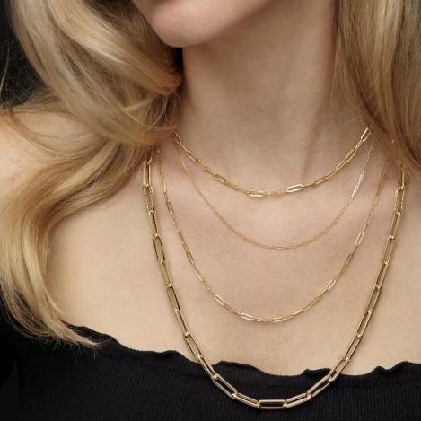 14k Gold Paper Clip Chain - Lexie Jordan Jewelry