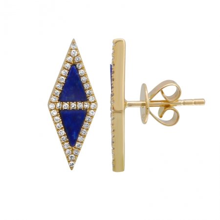 14k Lapis and Diamond earrings - Lexie Jordan Jewelry