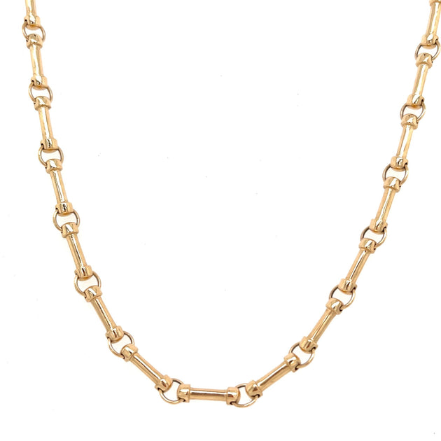 14K Solid Gold Bar Chain - Lexie Jordan Jewelry