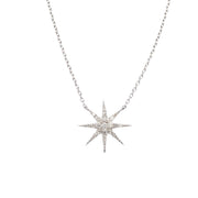 18K White Gold Diamond Star Charm on a Delicate Chain - Lexie Jordan Jewelry