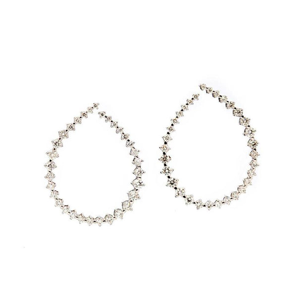 18k White Gold Diamond Tear Drop Earrings - Lexie Jordan Jewelry