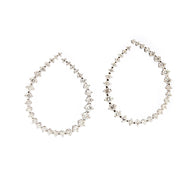 18k White Gold Diamond pear hoop Earrings - Lexie Jordan Jewelry