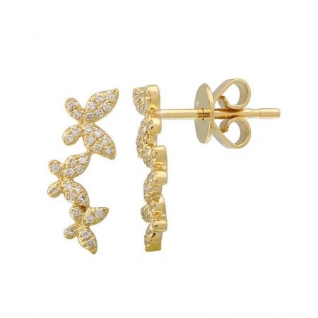 Butterfly Diamond Cluster Earrings - Lexie Jordan Jewelry