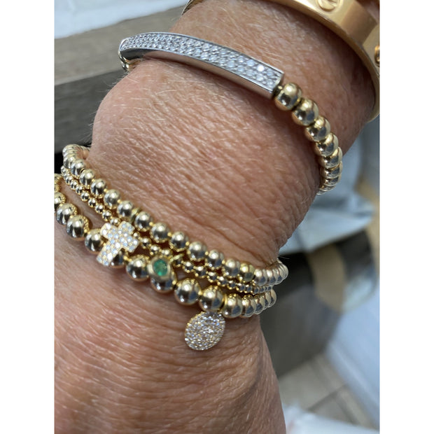 Circle Pave Diamond Round Charm 14K Gold and Diamonds - Lexie Jordan Jewelry