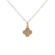 Clover Charm Necklace | Quatrefoil Design | 14K Gold | Pave Diamonds - Lexie Jordan Jewelry