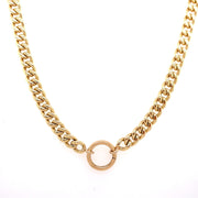 Curb 14k solid chain link necklace with enhancer - Lexie Jordan Jewelry