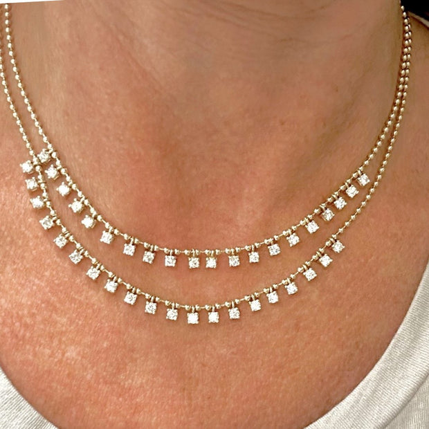 Dangling Diamond Ball Necklace - Lexie Jordan Jewelry