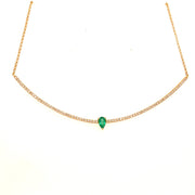 Diamond and Emerald Bar Necklace - Lexie Jordan Jewelry