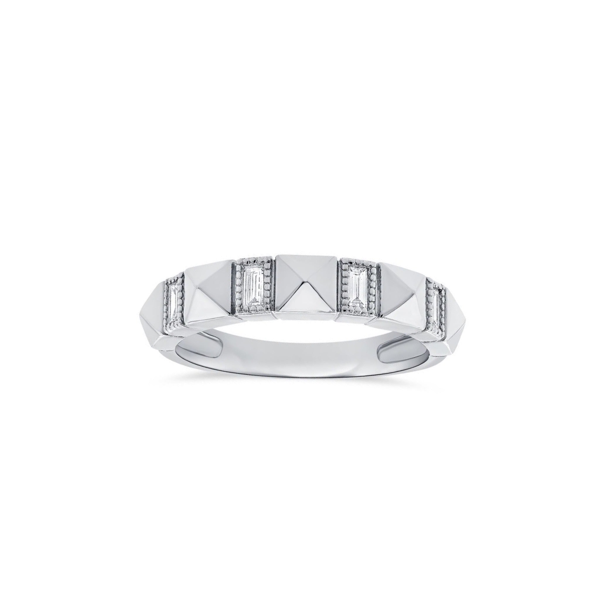 Diamond Baguette Pyramid Band - Lexie Jordan Jewelry