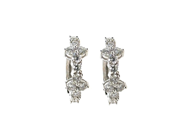Diamond Cluster Huggies - Lexie Jordan Jewelry