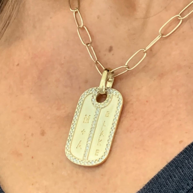 Diamond Dog Tag Necklace - Lexie Jordan Jewelry