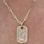 Diamond Dog Tag Necklace | Custom Dog Tag - Lexie Jordan Jewelry