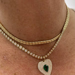 Diamond Emerlad Pear Heart Pendant - Lexie Jordan Jewelry