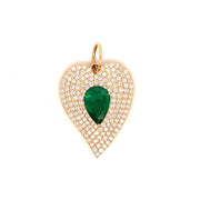 Diamond Emerlad Pear Heart Pendant - Lexie Jordan Jewelry