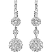 Diamond Flower Drop Earrings | 18K Gold Millefiori | Art Nouveau Style - Lexie Jordan Jewelry