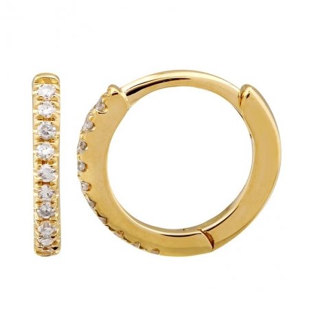 Diamond gold huggies - Lexie Jordan Jewelry