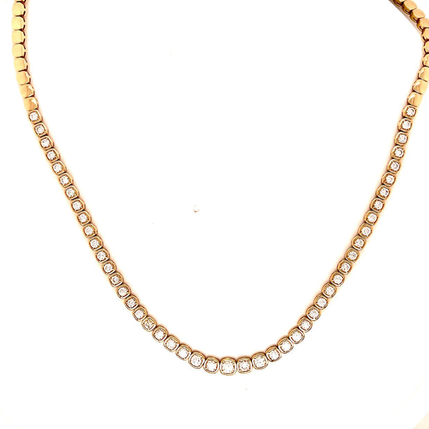 14K White Gold Pear and Round Half Diamond Tennis Necklace, Miami - Snow's  Jewelers Miami Lakes