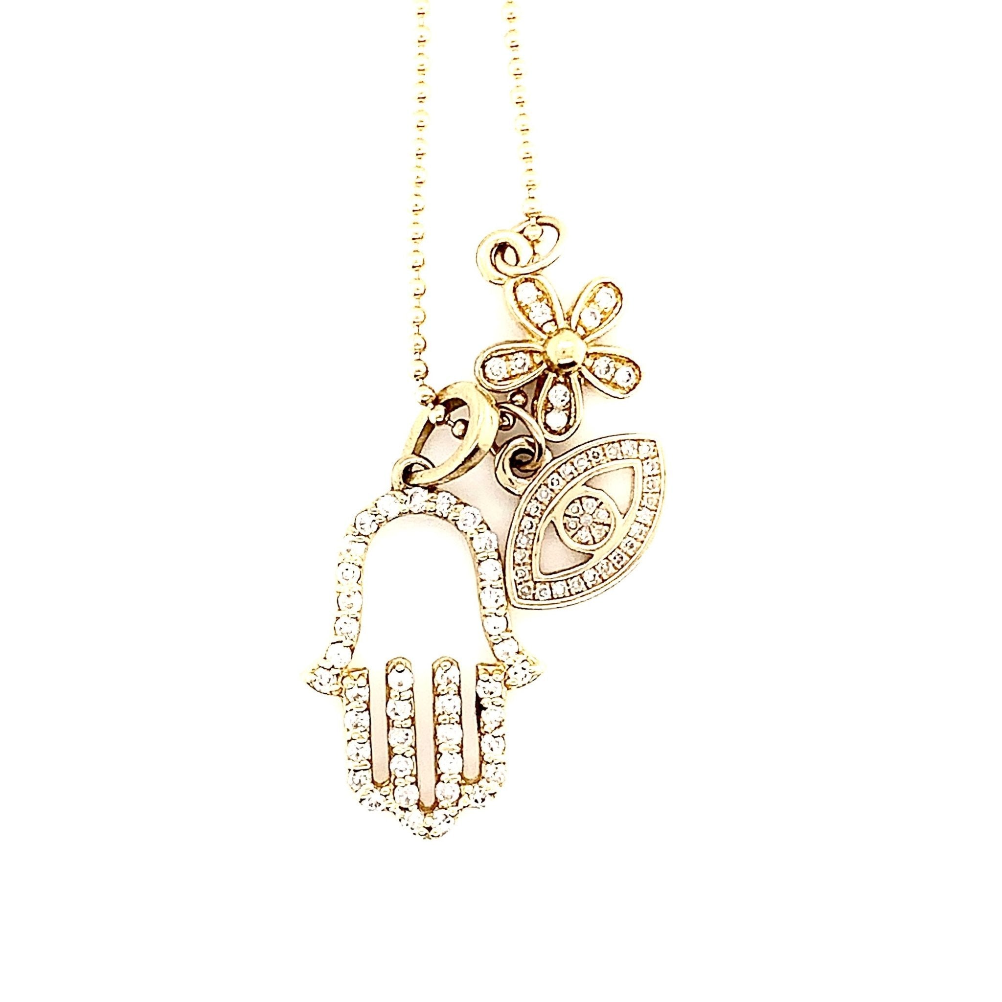 Diamond Hamsa Charm - Lexie Jordan Jewelry