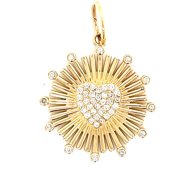 Diamond Heart Disc Charm - Lexie Jordan Jewelry