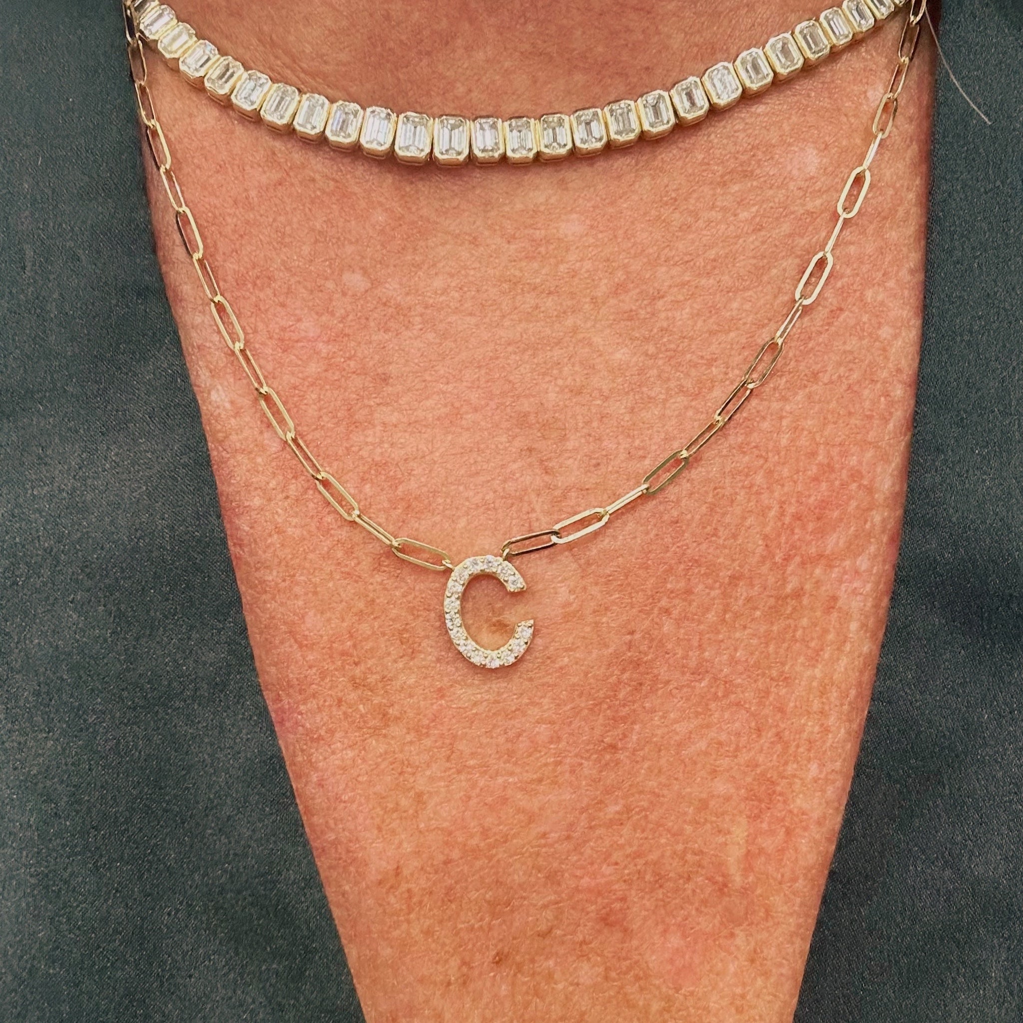 Diamond Initial Necklace