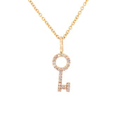Diamond key charm 14k - Lexie Jordan Jewelry