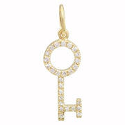 Diamond key charm 14k - Lexie Jordan Jewelry