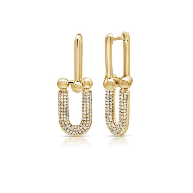 Diamond Link Dangle Earrings - Lexie Jordan Jewelry