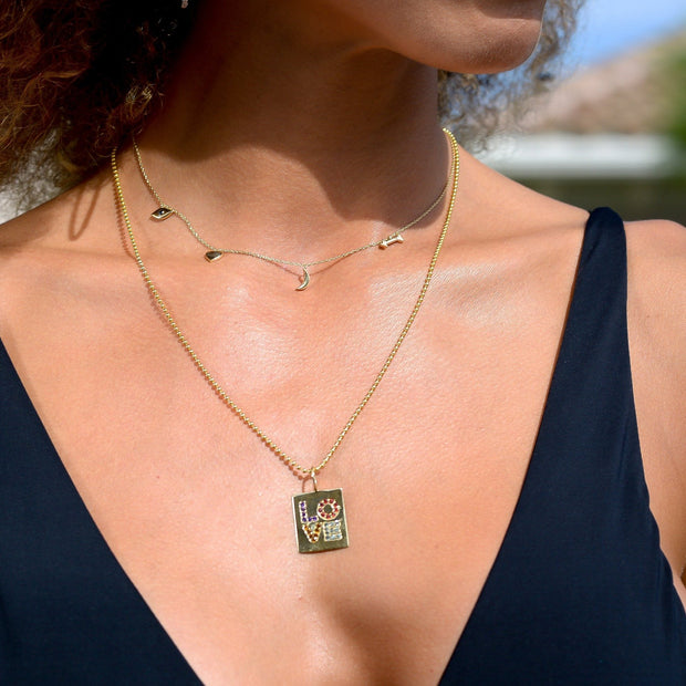Diamond Love Charm| 14 K solid gold Natural Diamonds - Lexie Jordan Jewelry