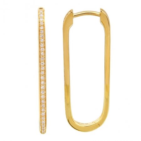 Diamond rectangle Huggies - Lexie Jordan Jewelry