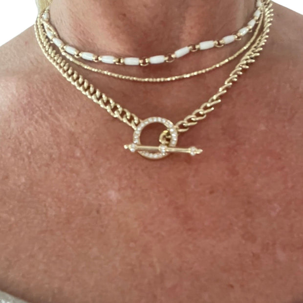 Diamond Toggle Chain Necklace - Lexie Jordan Jewelry