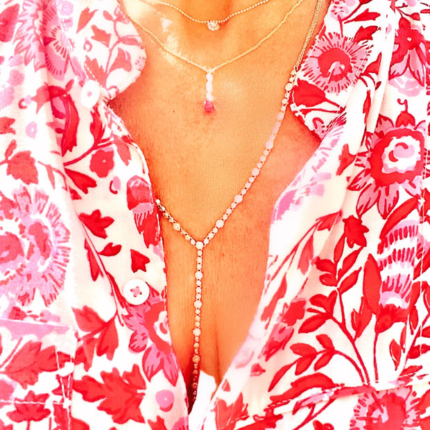 Diamond Y Necklace - Lexie Jordan Jewelry
