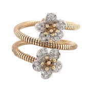Double Diamond Flower Ring | 14K Solid Gold - Lexie Jordan Jewelry
