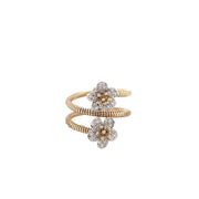 Double Diamond Flower Ring | 14K Solid Gold - Lexie Jordan Jewelry