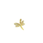 Dragonfly Charm Necklace | 14K Yellow Gold | Pave Diamonds - Lexie Jordan Jewelry