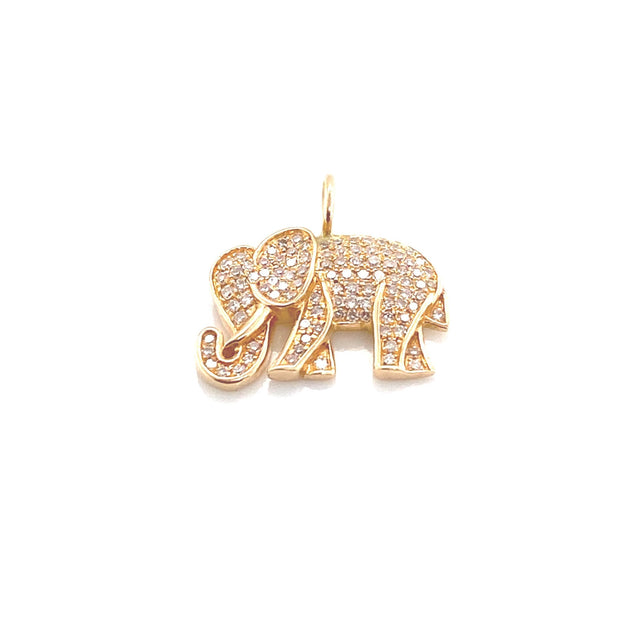 Elephant Charm| 14K Gold | Pave Diamonds | - Lexie Jordan Jewelry