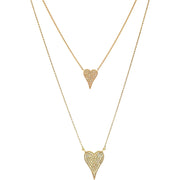 Elongated Heart Necklace | Pave Diamonds | 14K Gold - Lexie Jordan Jewelry