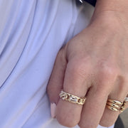 Emerald Cut Diamond Chain Ring - Lexie Jordan Jewelry
