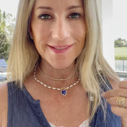 Enamel White 14k Gold Bar Link Necklace - Lexie Jordan Jewelry