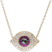 Evil Eye Necklace | Diamonds | Sapphires | 14K Gold - Lexie Jordan Jewelry