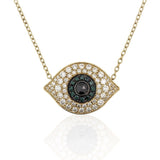 Evil Eye Necklace | Diamonds | Sapphires | 14K Gold - Lexie Jordan Jewelry