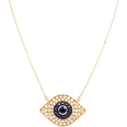 Evil Eye Necklace | Diamonds | Sapphires | 14K Gold - Lexie Jordan Jewelry