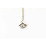 Evil Eye Necklace with Long Eyelashes | Diamond | Sapphire | Gold - Lexie Jordan Jewelry