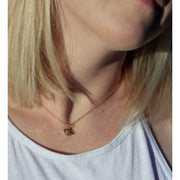 Evil Eye Necklace with Long Eyelashes | Diamond | Sapphire | Gold - Lexie Jordan Jewelry