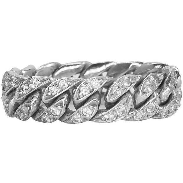 Flexible Cuban Link Chain Ring | 14K Gold | Diamonds - Lexie Jordan Jewelry