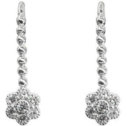 Flower Drop Earrings | Diamonds | 18K Gold | Wire Backs - Lexie Jordan Jewelry
