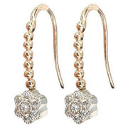 Flower Drop Earrings | Diamonds | 18K Gold | Wire Backs - Lexie Jordan Jewelry