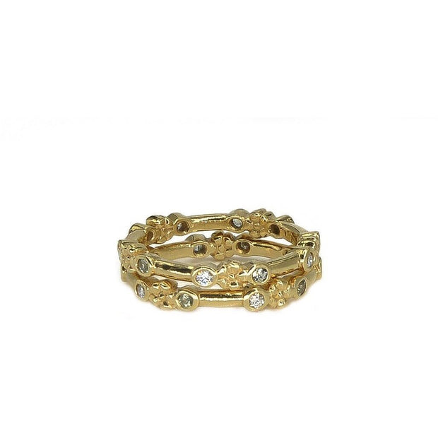 Flower Stacking Rings | 14K Gold | Your Choice of Stones - Lexie Jordan Jewelry