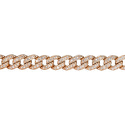 Glittering Cuban Link Chain Bracelet | 14K Gold | Faceted Diamonds - Lexie Jordan Jewelry