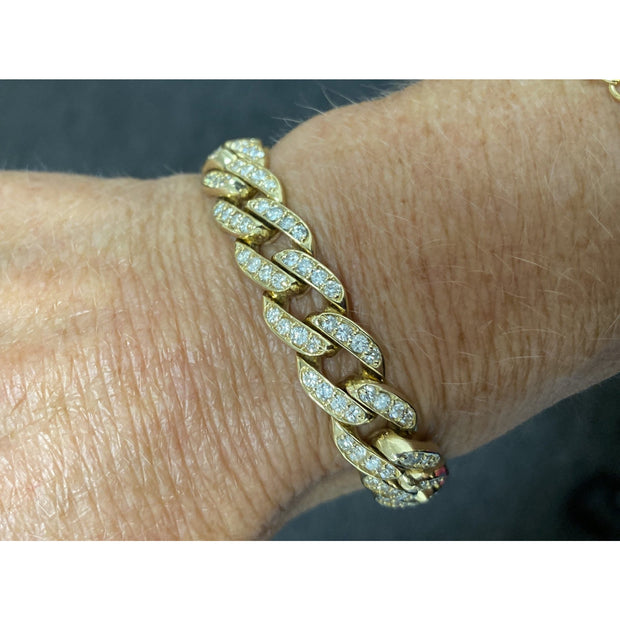 18K Gold 3.5 Carat Total Weight Diamond Cuban Link Bracelet – QUEEN MAY