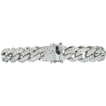 Glittering Cuban Link Chain Bracelet | 14K Gold | Faceted Diamonds - Lexie Jordan Jewelry
